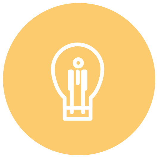 Innovative technology ideas lightbulb icon